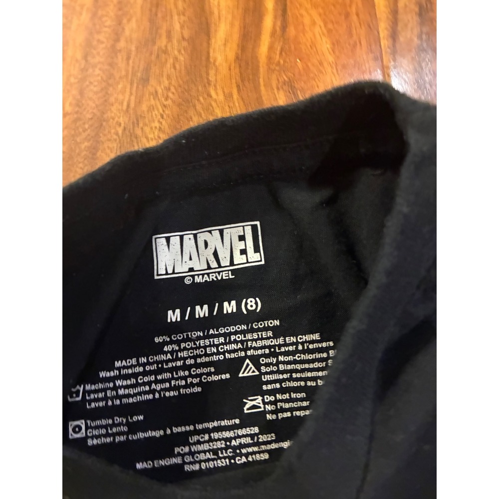 Marvel‎ Boys Black Graphic T-Shirt Avengers Logo Print Size M 8 Short Sleeve Tee - Picture 3 of 4